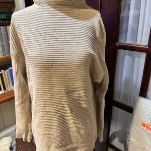 Michael Kors Cream Loose Turtle Neck Sweater
